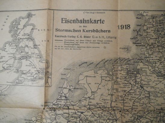 Eisenbahnkarte 1918 Stormschen Kursbuch