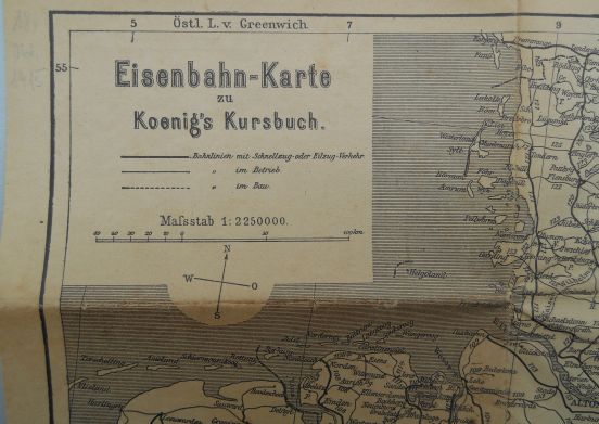 Eisenbahnkarte Koenigs Kursbuch 18.10.1915 ?