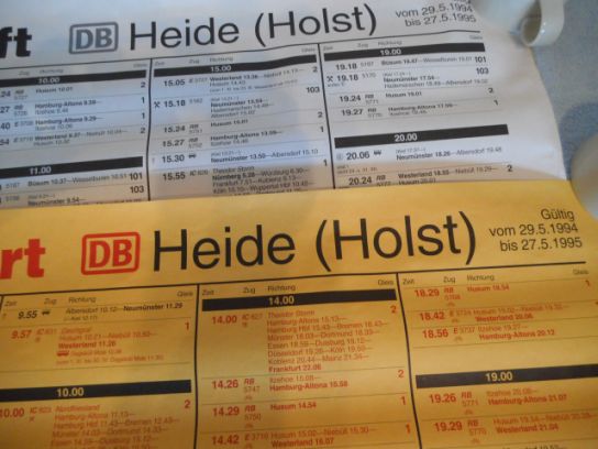 Fahrplanaushang Heide - Holstein